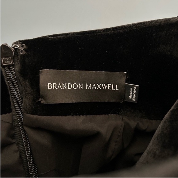 Brandon Maxwell Asymmetrical Velvet Mini Dress Black - Picture 11 of 13